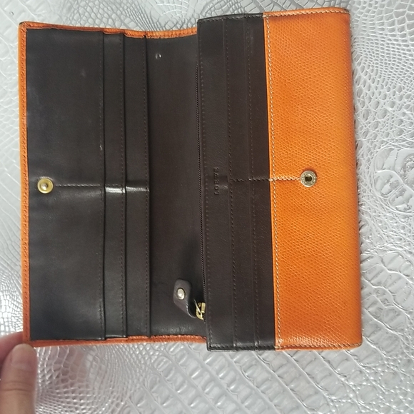 LOEWE FRONT FLAP  WALLET IN TANGERINE CALFSKIN - Picture 5 of 11